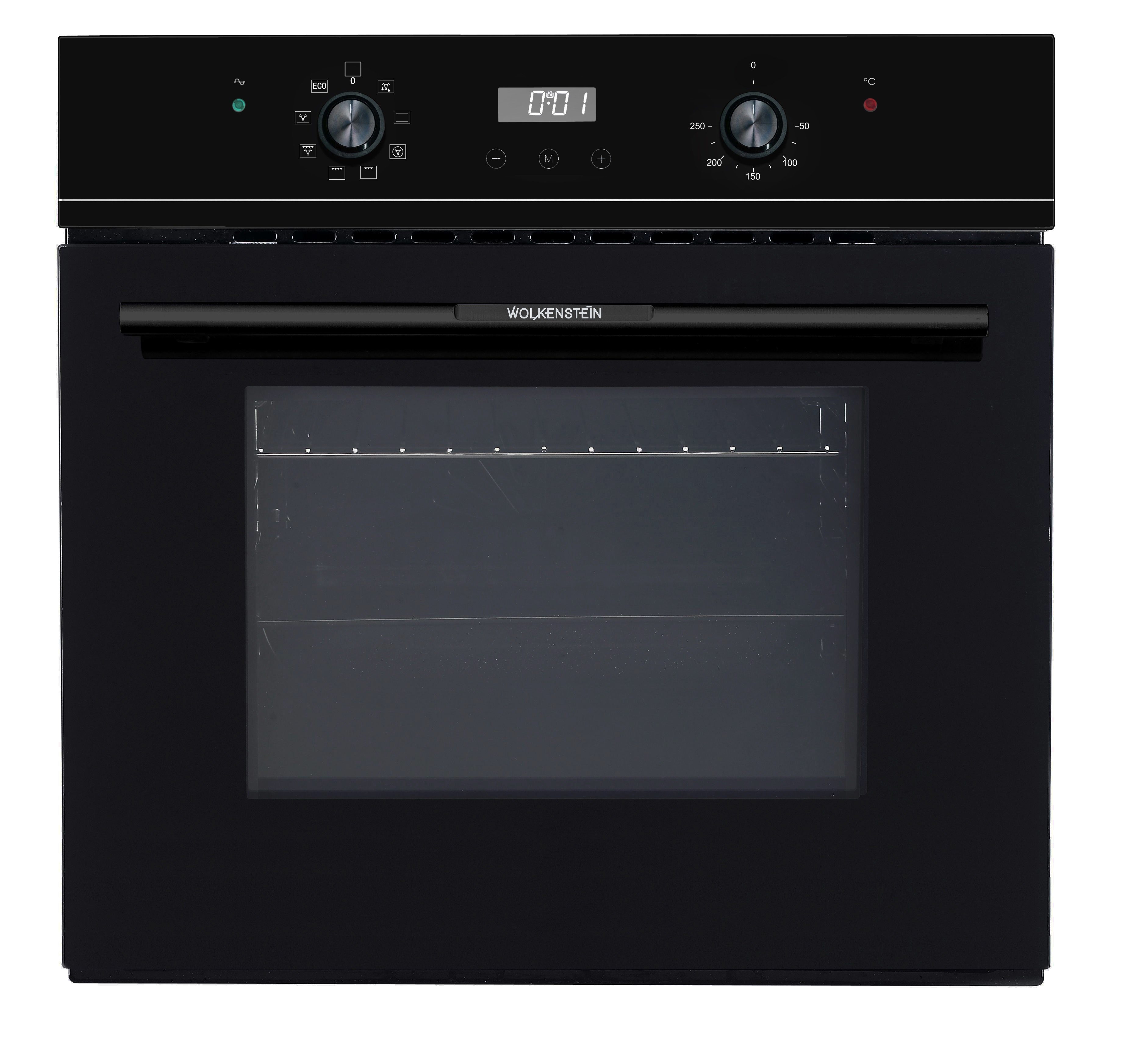 Backofen Einbaubackofen Umluft Grill Schwarz Display Uhr Timer Teleskopauszug
