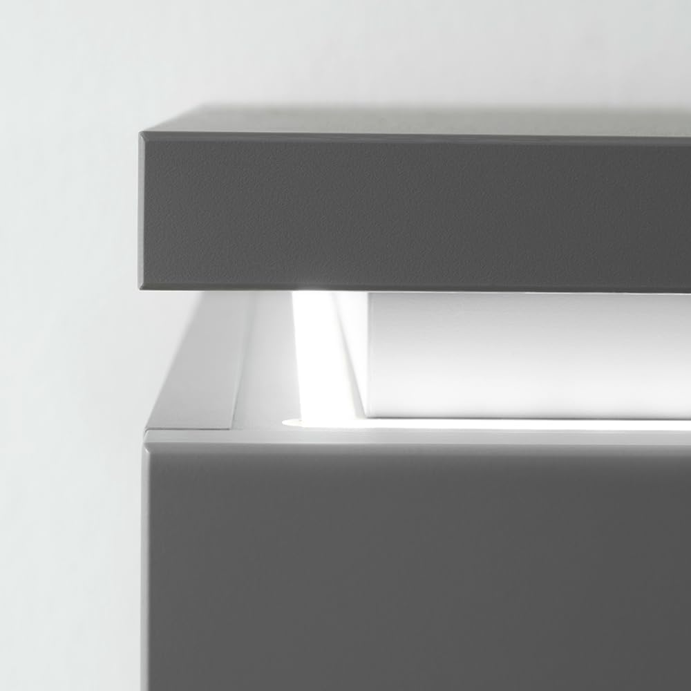 Lomadox Garderoben-Set 6-teilig mit LED-Beleuchtung in grau | Flurgarderobe in Arktis Grau, modern