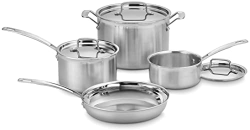 Cuisinart MCP 7NP1 Multiclad Pro Triple Ply 7 Piece Cookware Set Skillet: Home & Kitchen