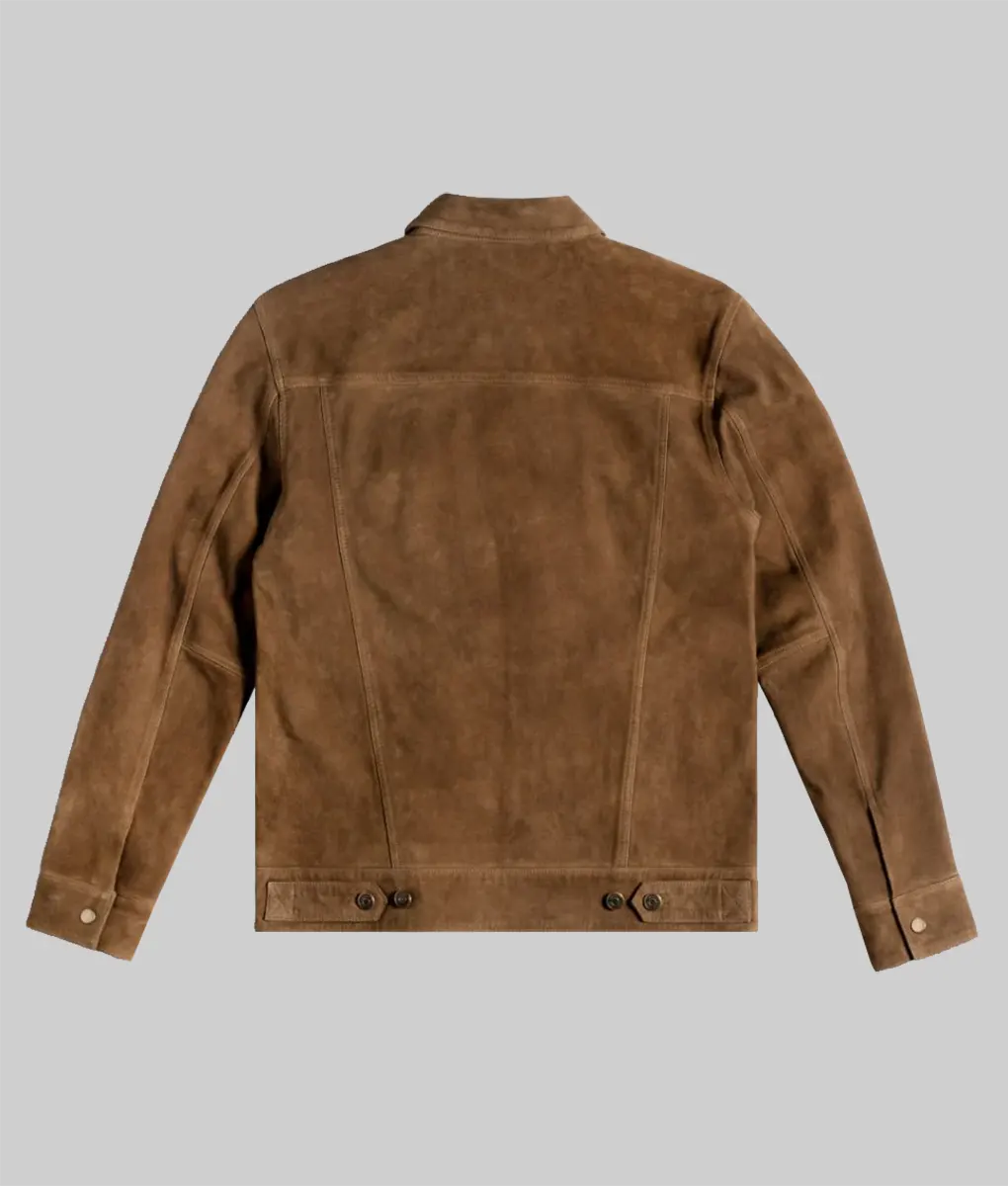 Glen Tan Suede Trucker Jacket