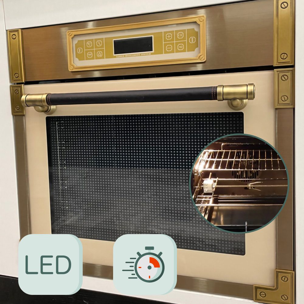 Backofen-Set Herd Set Autark Retro Einbau Backofen 80L, 60 cm + Induktionskochfeld 77cm EH 6726 ElfAD+KCT 7797 FIElfEm.