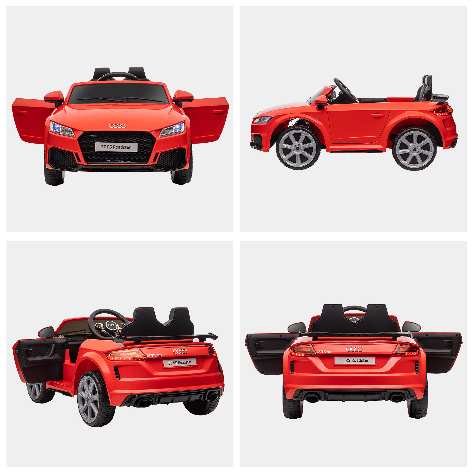 ? kindervoertuig elektrische auto Audi TT RS afstandsbediening MP3 3-8 jaar PP rood 103 x 63 x 44 cm | Aosom.de