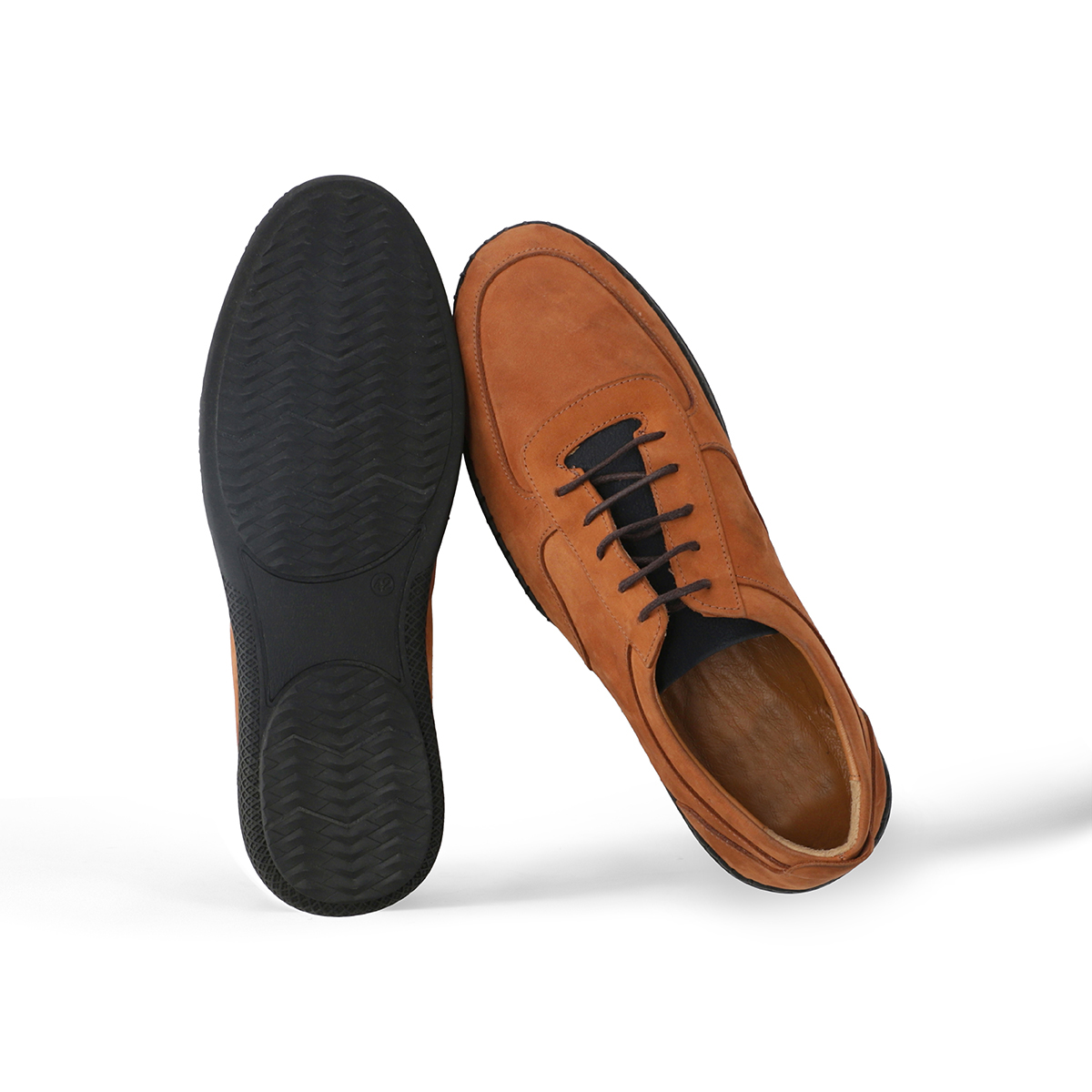 Shawn Mens Low Top Suede Brown Leather Sneakers