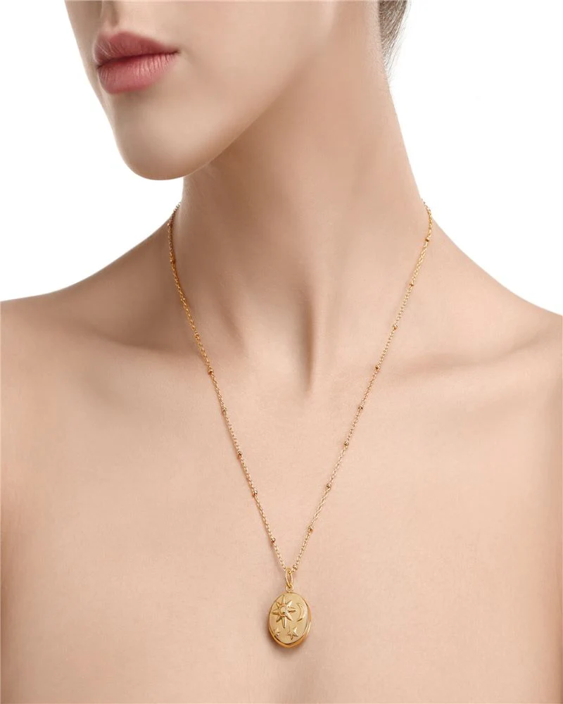 Newbridge Silverware | Amy Huberman Locket with Sun, Moon and Stars