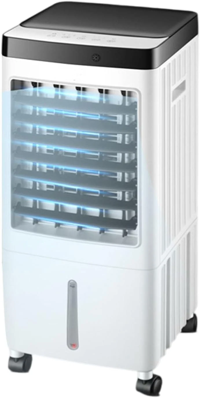 Kühlventilator, tragbare Klimaanlage-Lüfter, 7-Stunden-Timer, 10L großer Wassertank für Wohnzimmer, Wasserkühlung mit Universalrädern