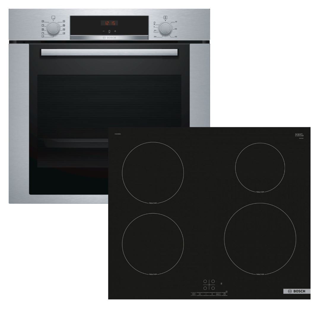 Backofen-Set EcoClean mit Induktionskochfeld Booster autark 60 cm