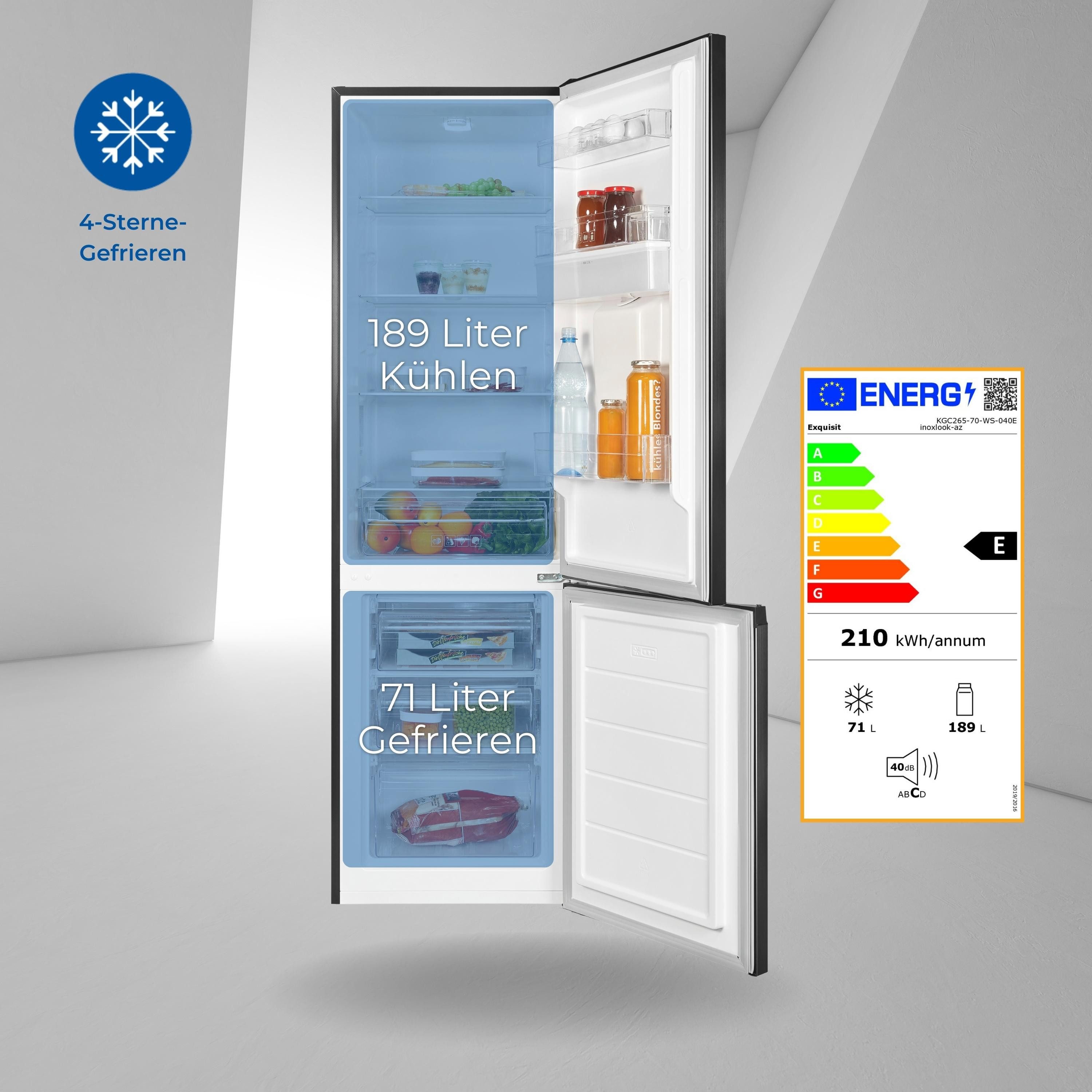 Kühl-/Gefrierkombination KGC265-70-WS-040E inoxlook-az