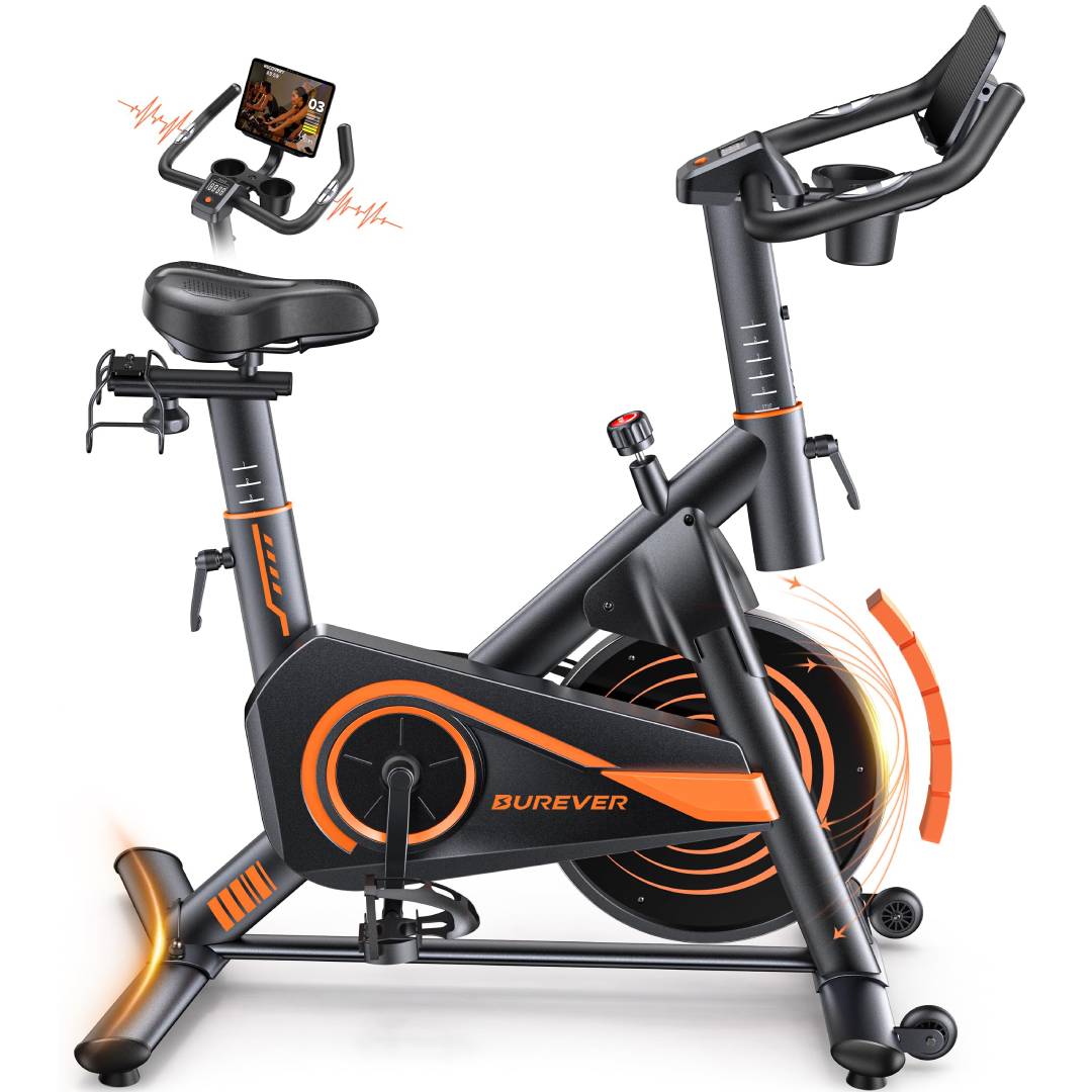 Heimtrainer Fahrrad mit Magnetwiderstand 15 kg Schwungrad 160 kg Tragkraft App-Kompatibilität LCD-Display Pulsmessung