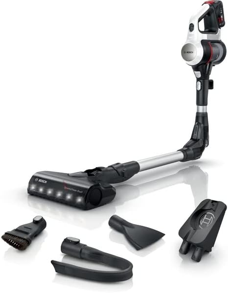 Bosch Staubsauger Unlimited 7, Akku 3,0 Ah, Flexibles Schlauch, geringes Gewicht, Zubehör, LED-Beleuchtung, weiß, BBS711W, 0.3 liters, 82 Dezibel