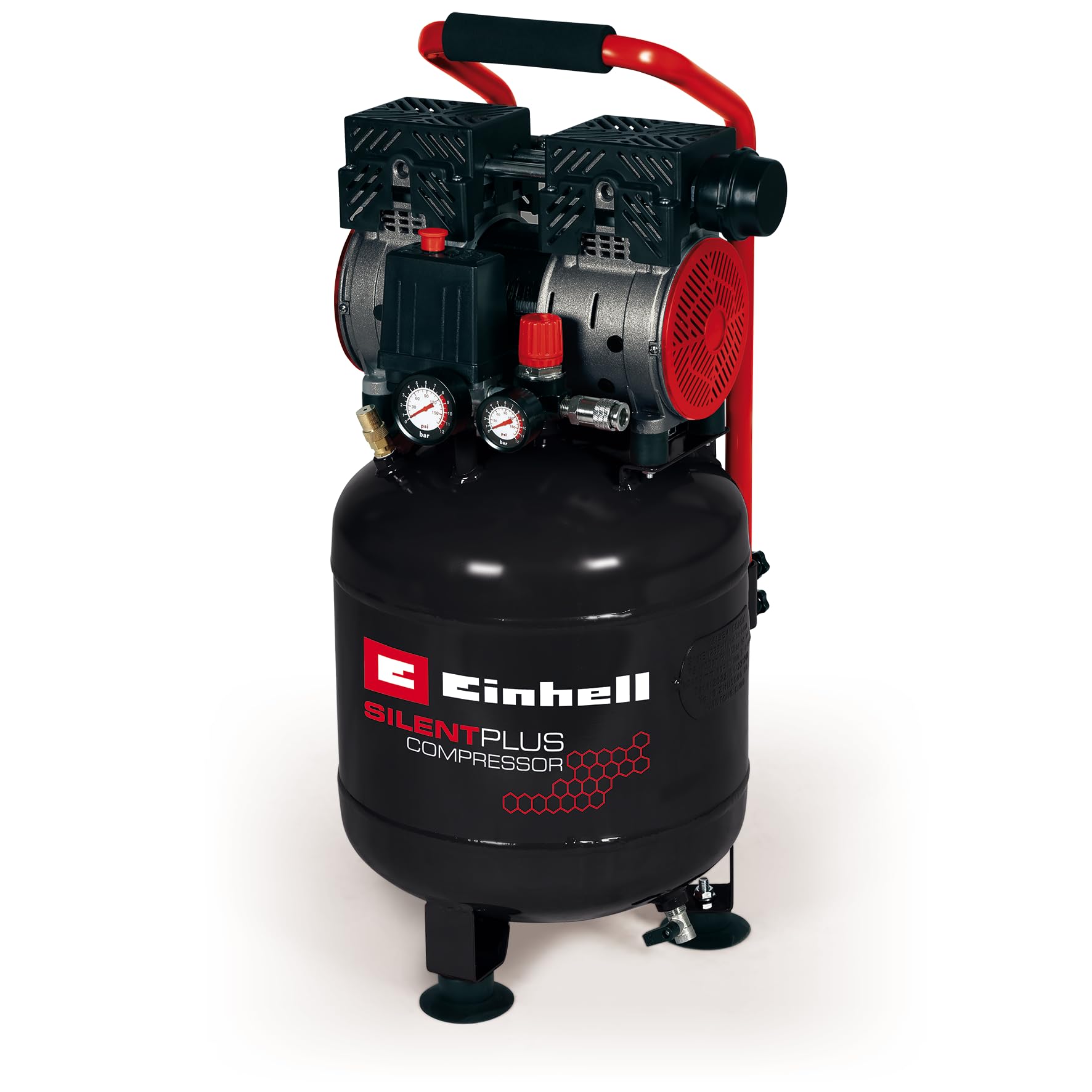Einhell Kompressor TE AC 135 24 Silent Plus 1350 W 24 L 8 bar 75 dB flüsterleise für Werkstatt Garage