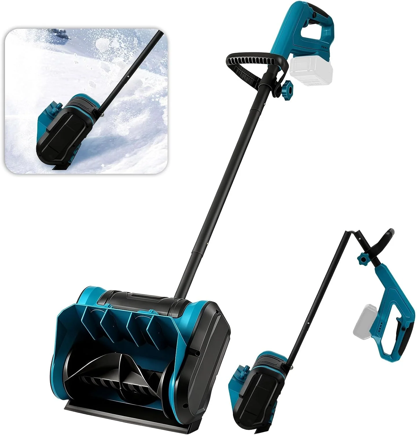 Akku Schneefräse für Makita Akku 18V, 8m Wurfweite,30cm Arbeitsbreite, 70° Einstellbar(Ohne Akku), 1000W