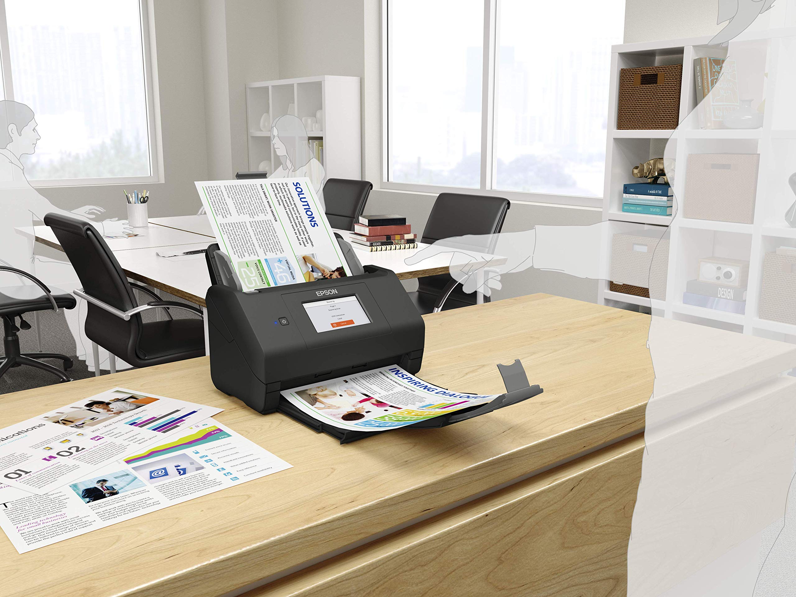 Dokumentenscanner ES-580W DIN A4 WLAN USB Duplex 35 Seiten/min 70 Bilder/min 100-Blatt-ADF 600 dpi Wi-Fi Direct