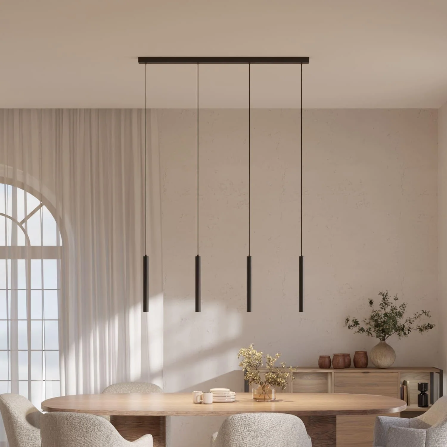 Dimmbare Pendelleuchte 'Learis', LED Deckenleuchte, moderne Hängelampe Esstisch Wohnzimmer Smart Home