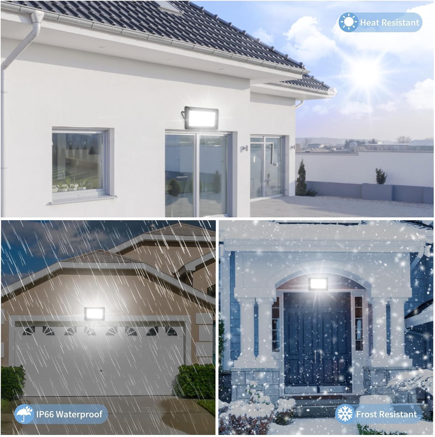 LED Strahler Außen 200W 8PCS-IP66 Wasserdicht Fluter-3000K 20000LM Superhell LED-Strahler für Hinterhof, Garage, Flur,Garten