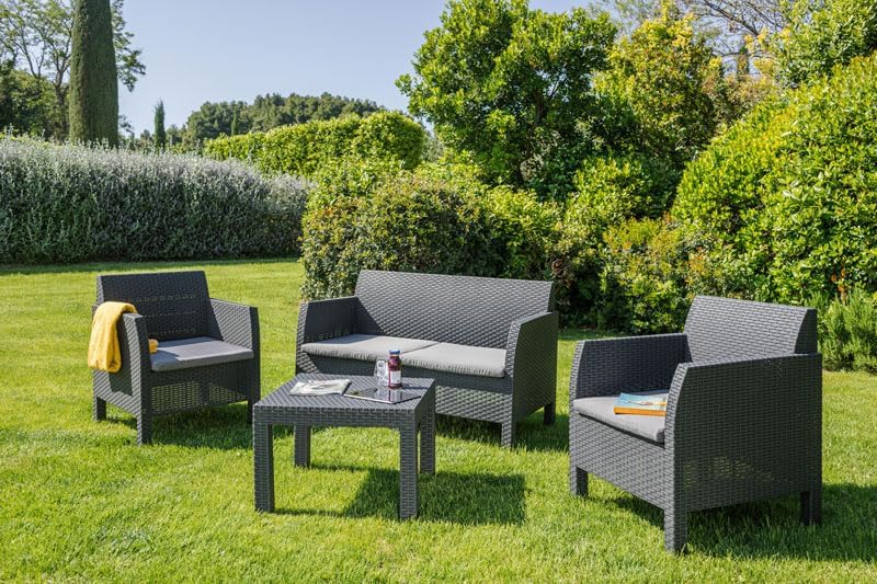 Toomax Sal.Matilde Antrac.4 Pieces DIV.122X65X76 2 Poltr/Resin Table (Anthracite)