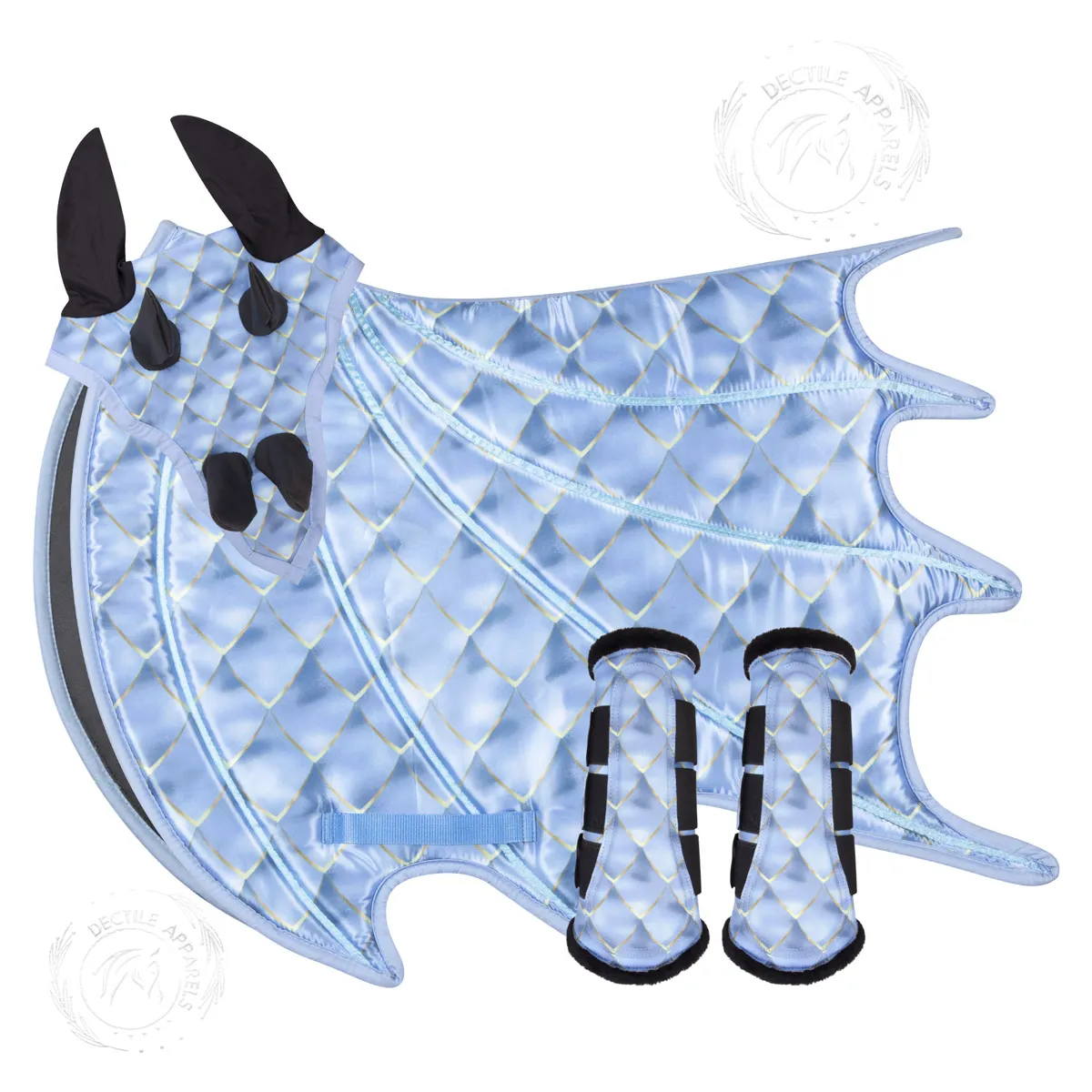 Light Blue Dragon Saddle Pad Set