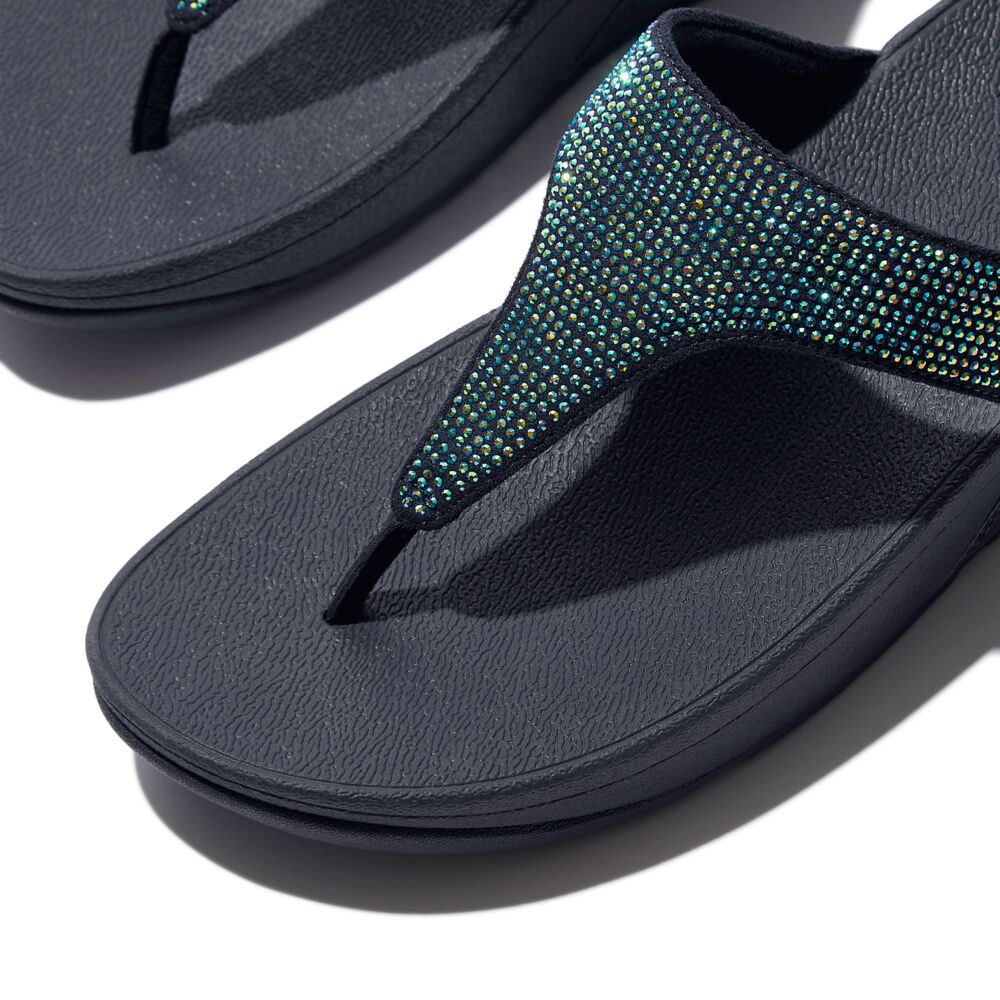 FitFlop Lulu Glitzer Iridescent Navy Zehensteg