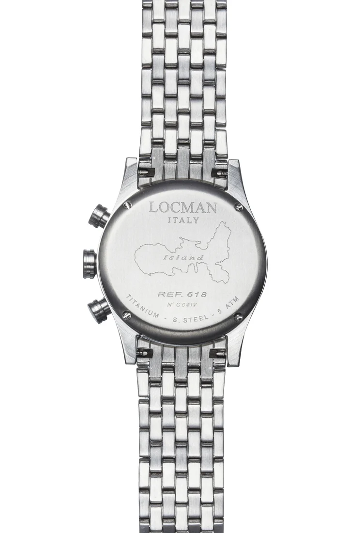 Orologio Locman Island Crono blu bracciale acciaio 0618A02-00BLWHB0