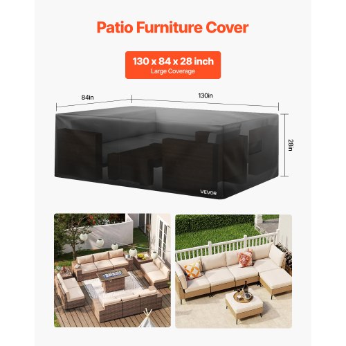 VEVOR Schutzhülle Abdeckplane für Terrassenmöbel 420D Wasserfest 330x214x71cm