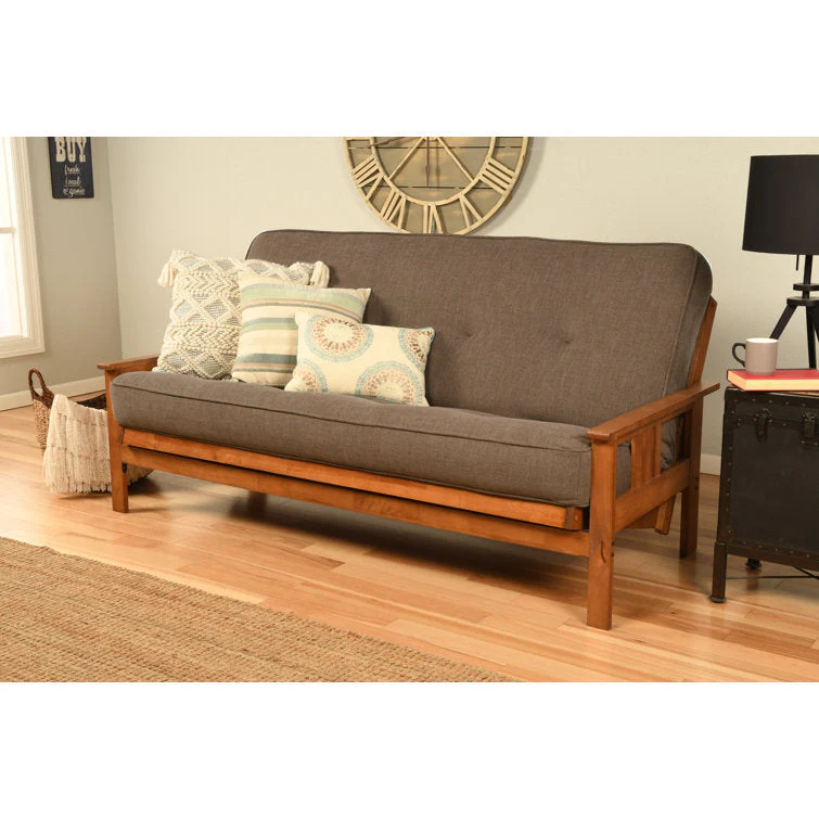 80 Inch Full Size Futon Frame with Innerspring Mattress