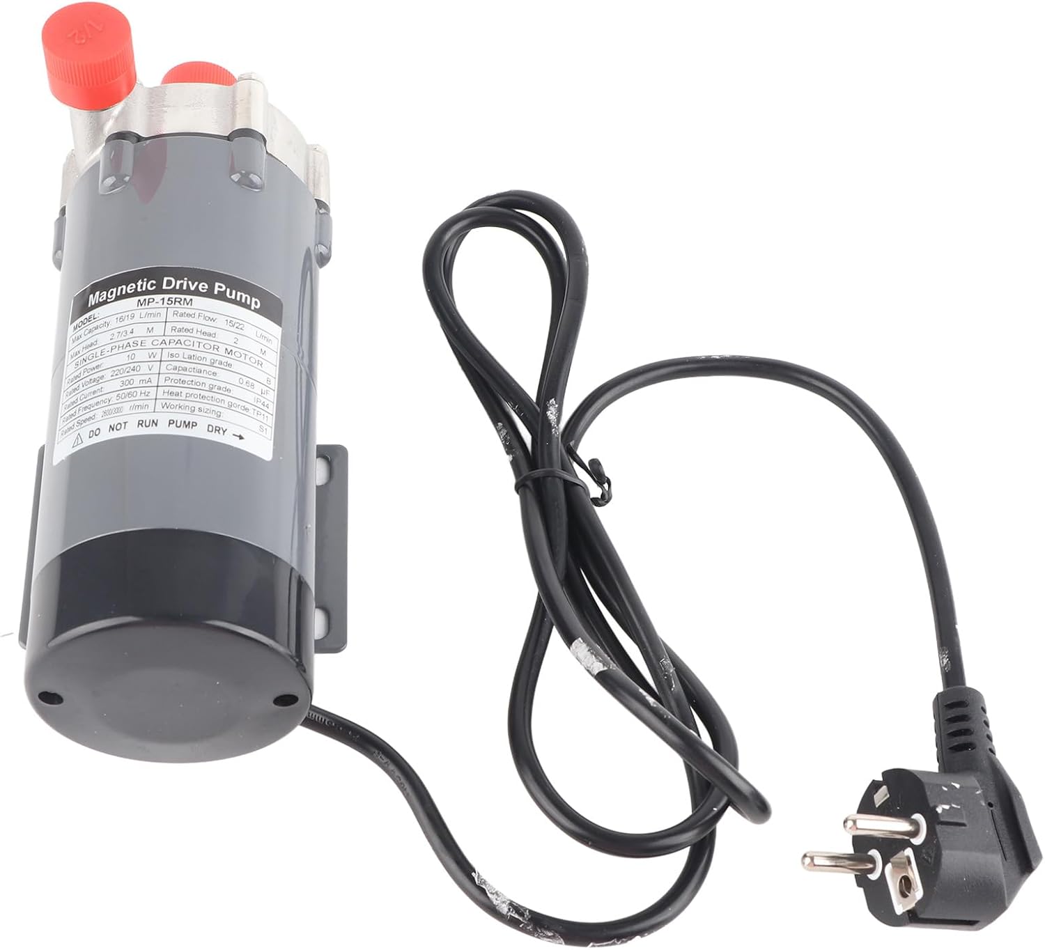 MAGT Homebrew Beer Pump, Stainless Steel Brewing Pump High Temperature Resistant Magnetic Brewing Beer Pump Home Brew EU Plug 220 V