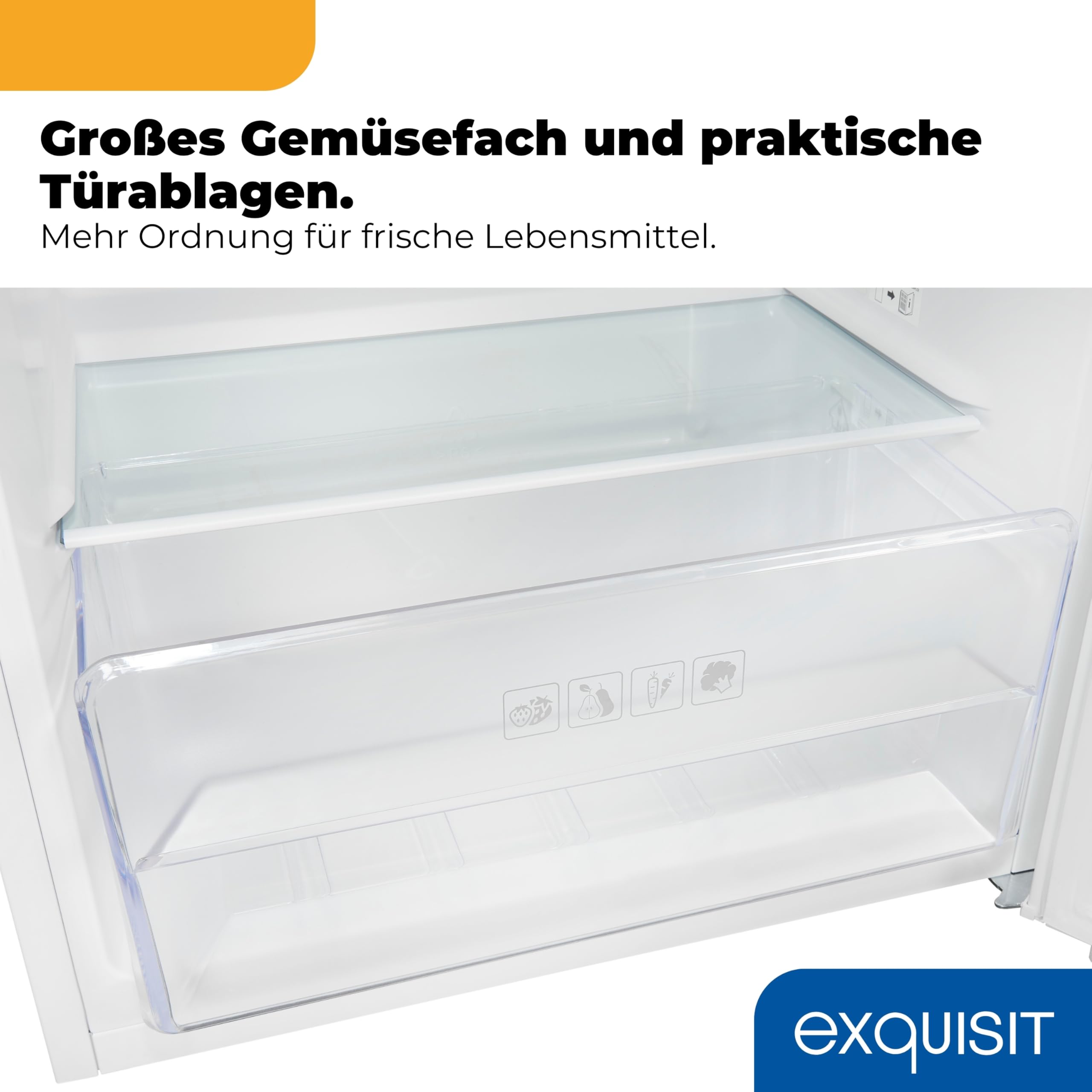 Vollraumkühlschrank 242 l, weiß, freistehend, 142,6 cm hoch, wechselbarer Türanschlag, Energieklasse E