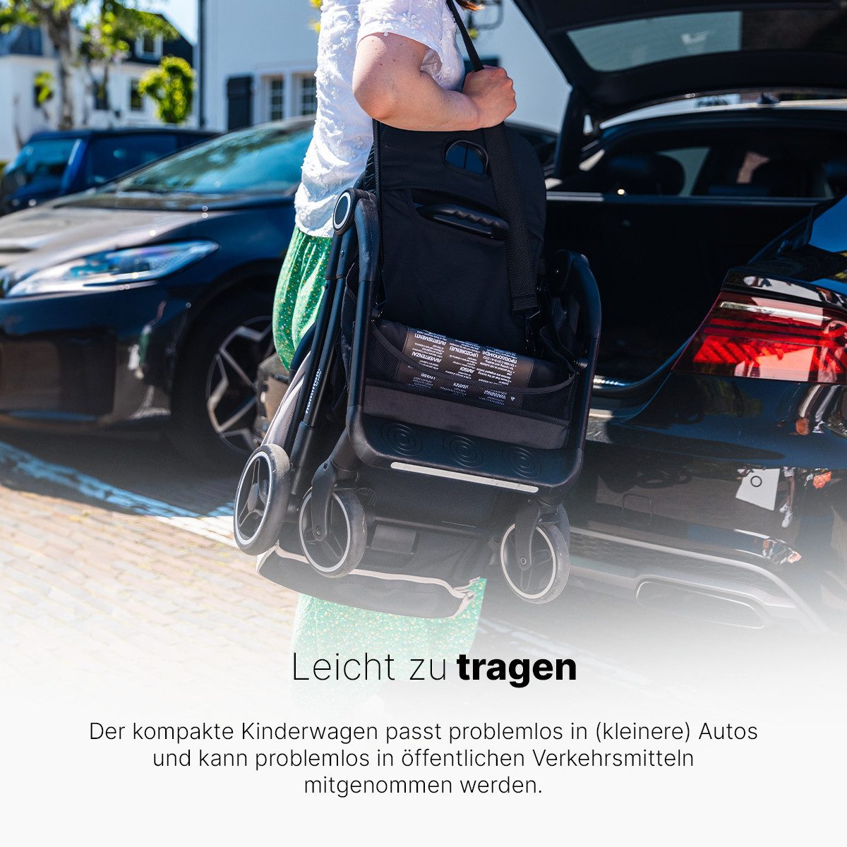Kombi-Kinderwagen Kinderwagen Schwarz – Leichtgewicht Buggy - MagicFold™ Technology