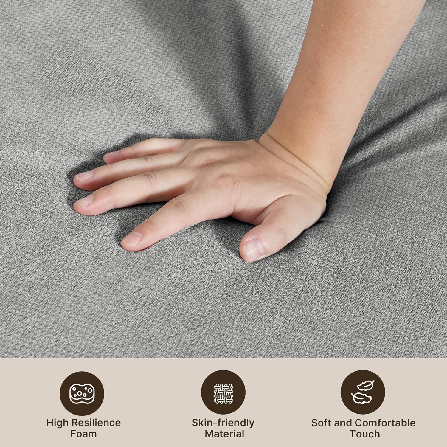 Xbro Divano letto a 2 posti con funzione letto, poltrona letto con schienale regolabile e 2 cuscini, poltrona con sonnolenza per piccolo appartamento (grigio chiaro)