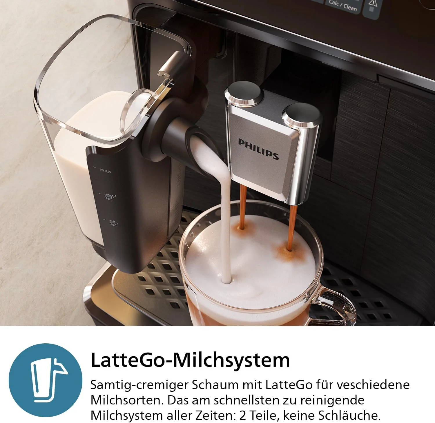 Philips Serie 2200 Espressomachine �C Klassieke Melkopschuimer, Intu?tief Touchdisplay, mat Zwart (EP2220/10)