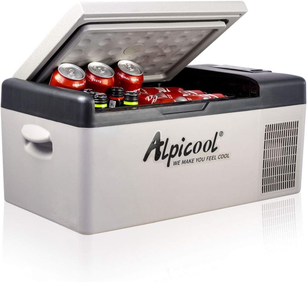 Alpicool C12 12L Cool Box 12 V Mini Fridge Electric Compressor Car Fridge Camping Freezer Box Small Portable for Car, Truck, Boat, RV with USB Connection