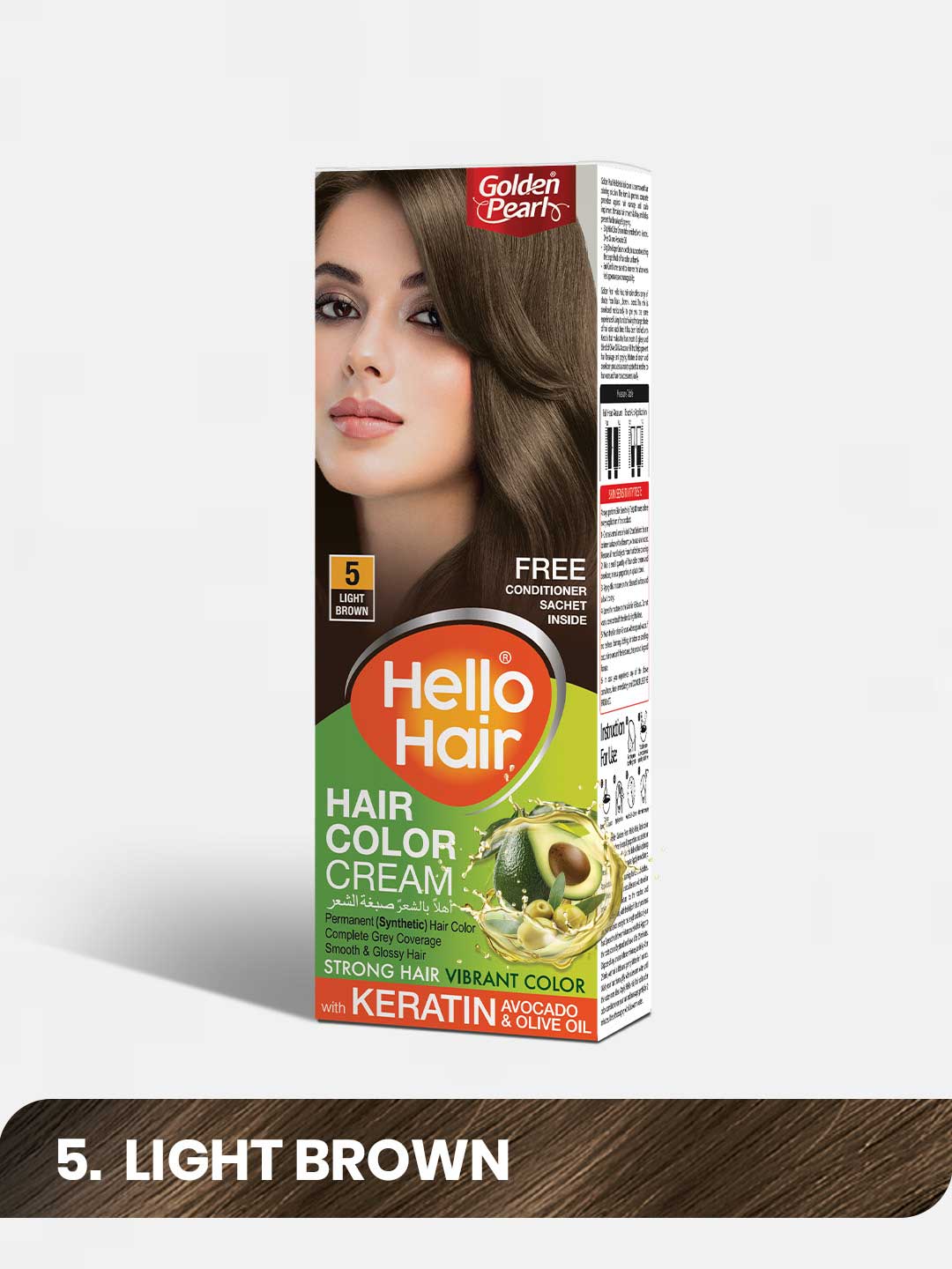 Golden Pearl Hello Hair �?Hair Color Light Brown 5