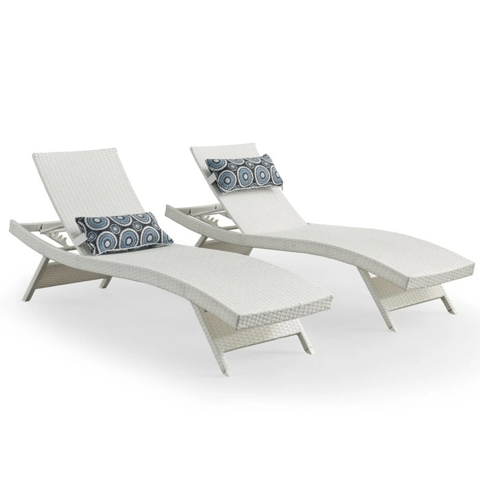 All Weather Wicker Chaise Lounge - Set of 2