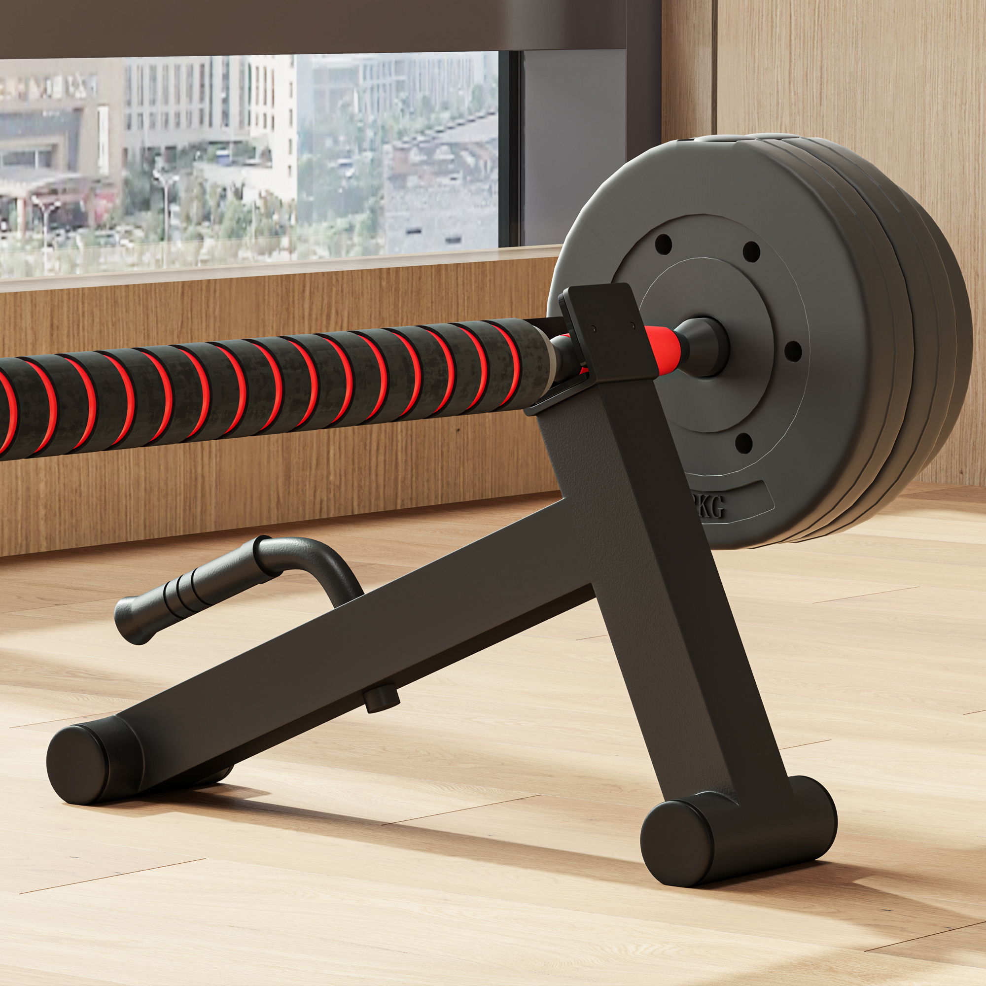 SPORTNOW Barbell Jack Deadlift Jack mit rutschfestem Griff Kreuzheben Langhantelheber 50 x 12 x 33 cm Schwarz