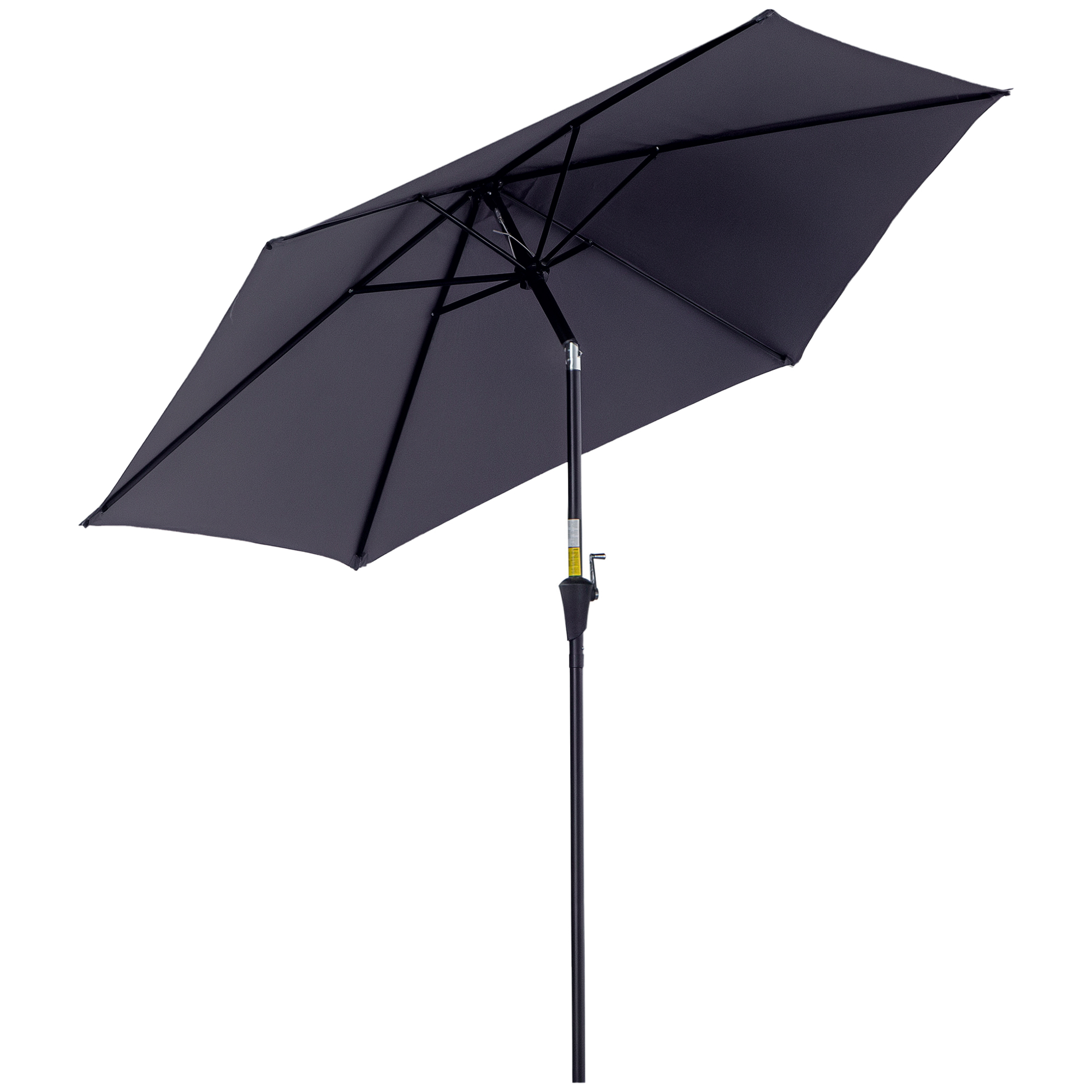 Outsunny Knickschirm Sonnenschirm Gartenschirm Marktschirm mit Handkurbel Alu 180/㎡ Polyester Dunkelgrau ∅2,6 x 2,35 m