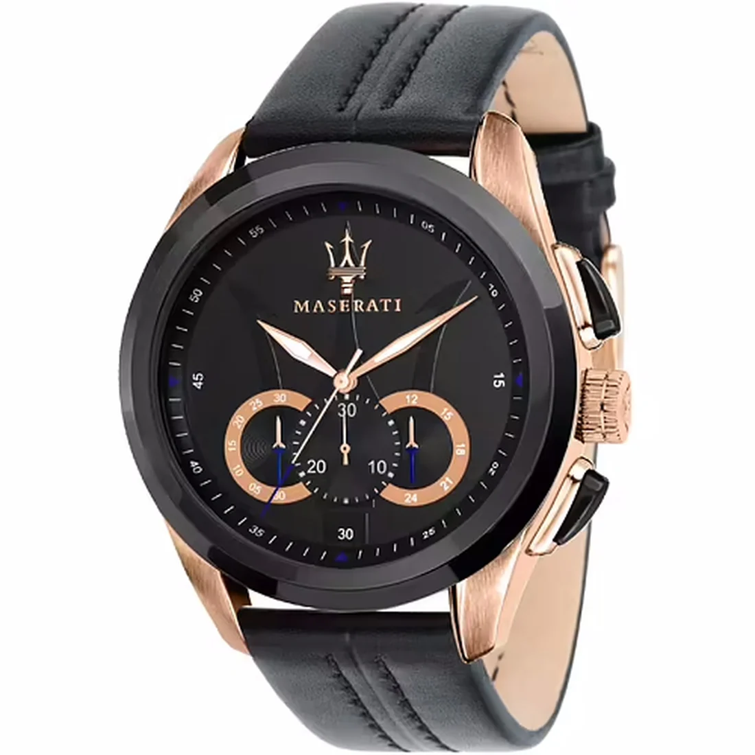 Orologio Maserati Traguardo oro rosa bracciale in pelle nero R8871612025