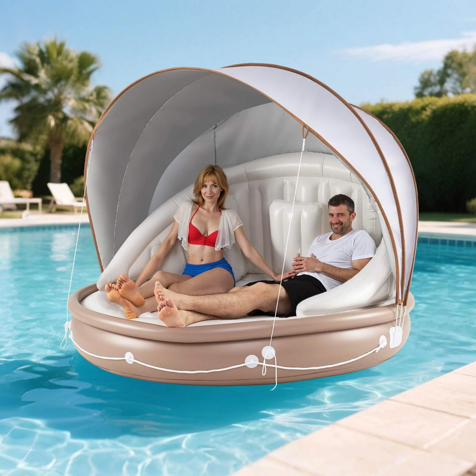 Inflatable Canopy Island w/Retractable & Removable Canopy SPF50+