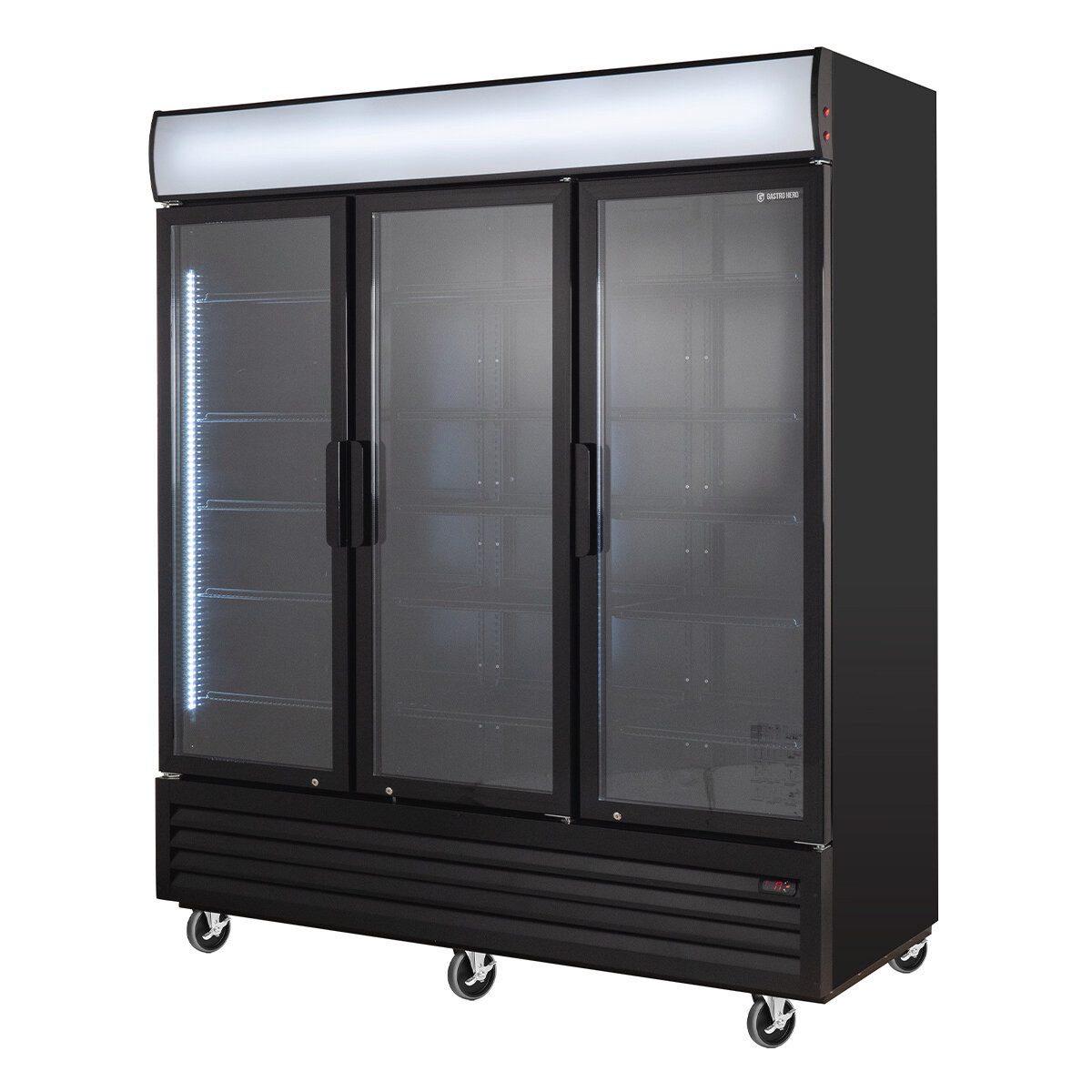 Getränkekühlschrank Getränkekühlschrank 1500 mit Klapptüren, schwarz, LED, Leucht