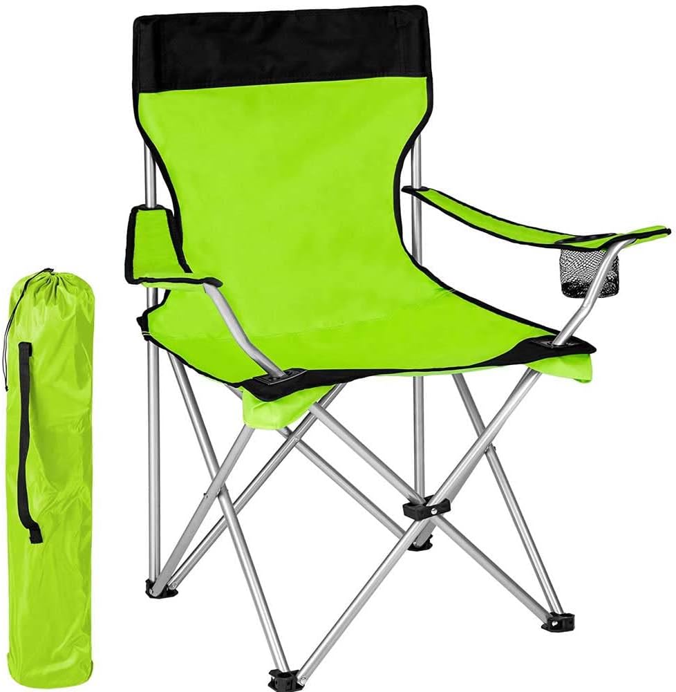 BAKAJI Sedia Pieghevole Da Campeggio Con Borsa Camping Sedia Mare Spiaggia Pesca Da Esterno In Acciaio e Poliestere Con Vano Porta Bibite e Smartphone (Grigio)