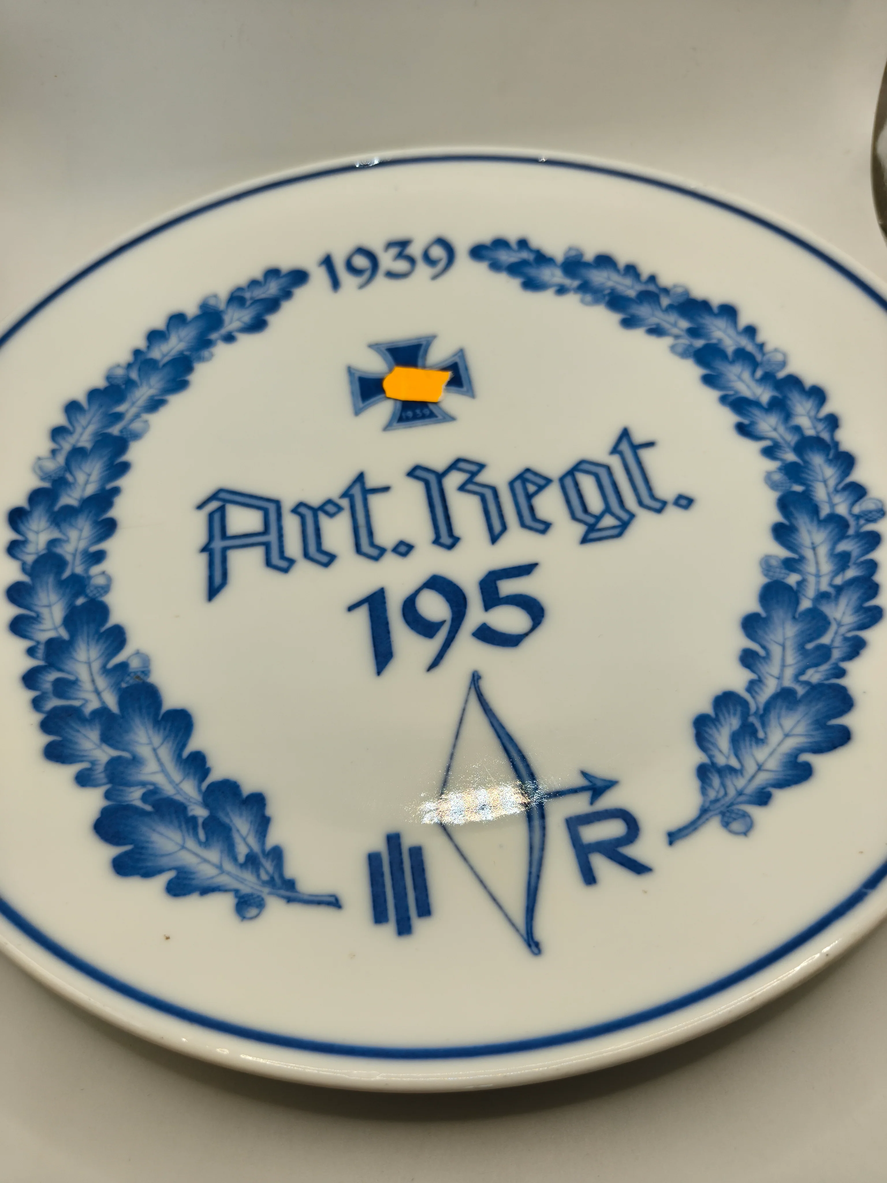 Plato Artiller��a Regimiento 195 Wehrmacht 1939. Meissen (IIWW)