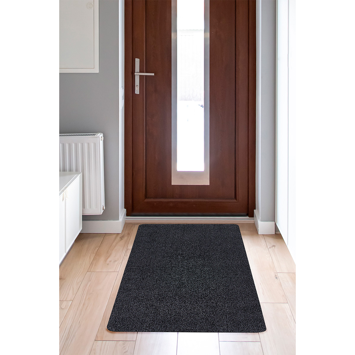 HOMCOM Fußmatte aus Baumwolle waschbar Anthrazit 150 x 50 x 0,45 cm