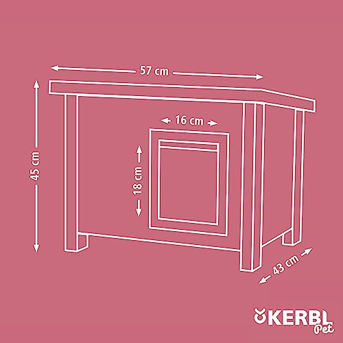 Kerbl Kitty Habitat Shed Kennel Eco Cat House, 57cm x 45cm x 43 cm, grigio / bianco : Amazon.it: Prodotti per animali domestici