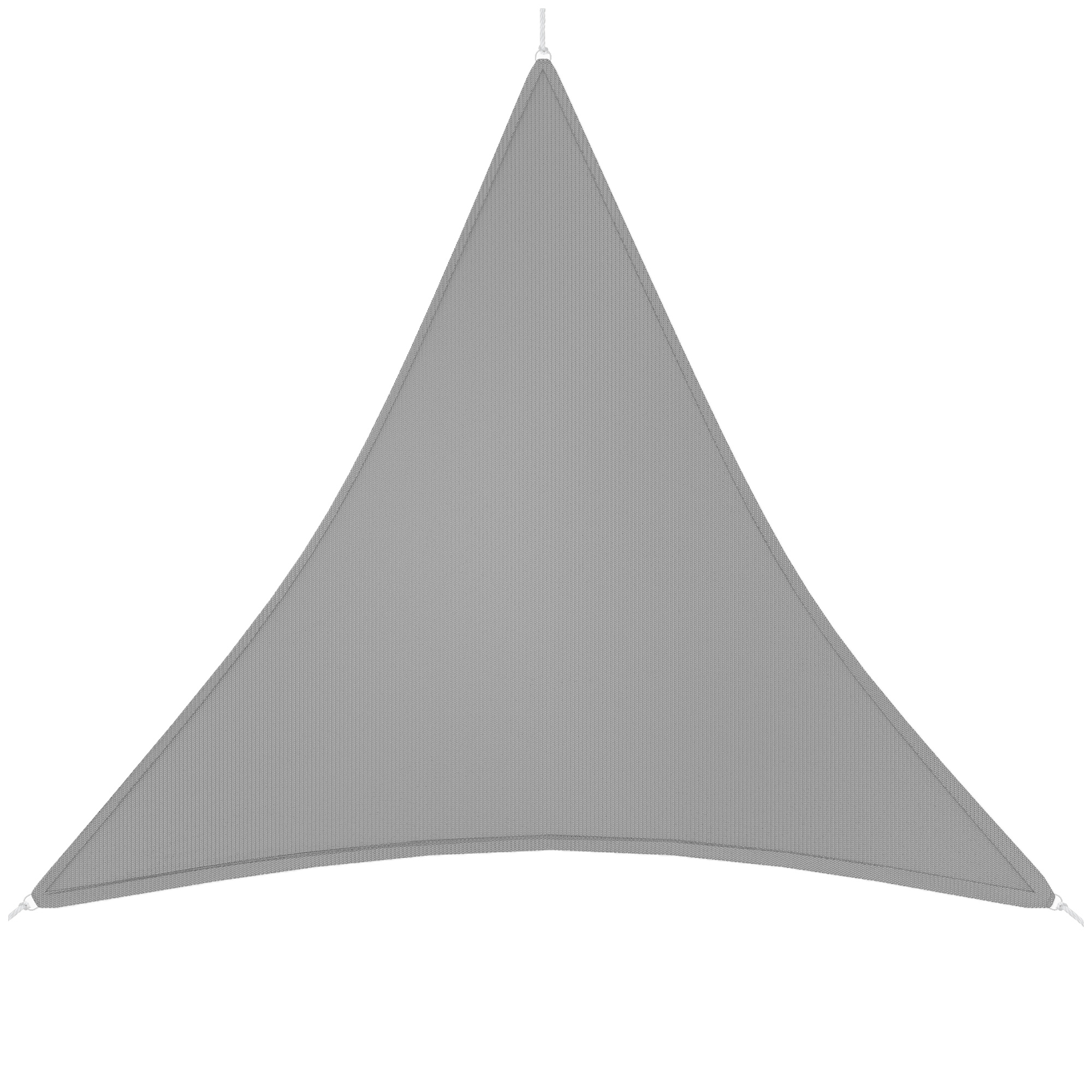 Outsunny Großes dreieckiges Sonnensegel 3,6 x 3,6 x 3,6 m aus hochdichtem UV-beständigem HDPE in Grau
