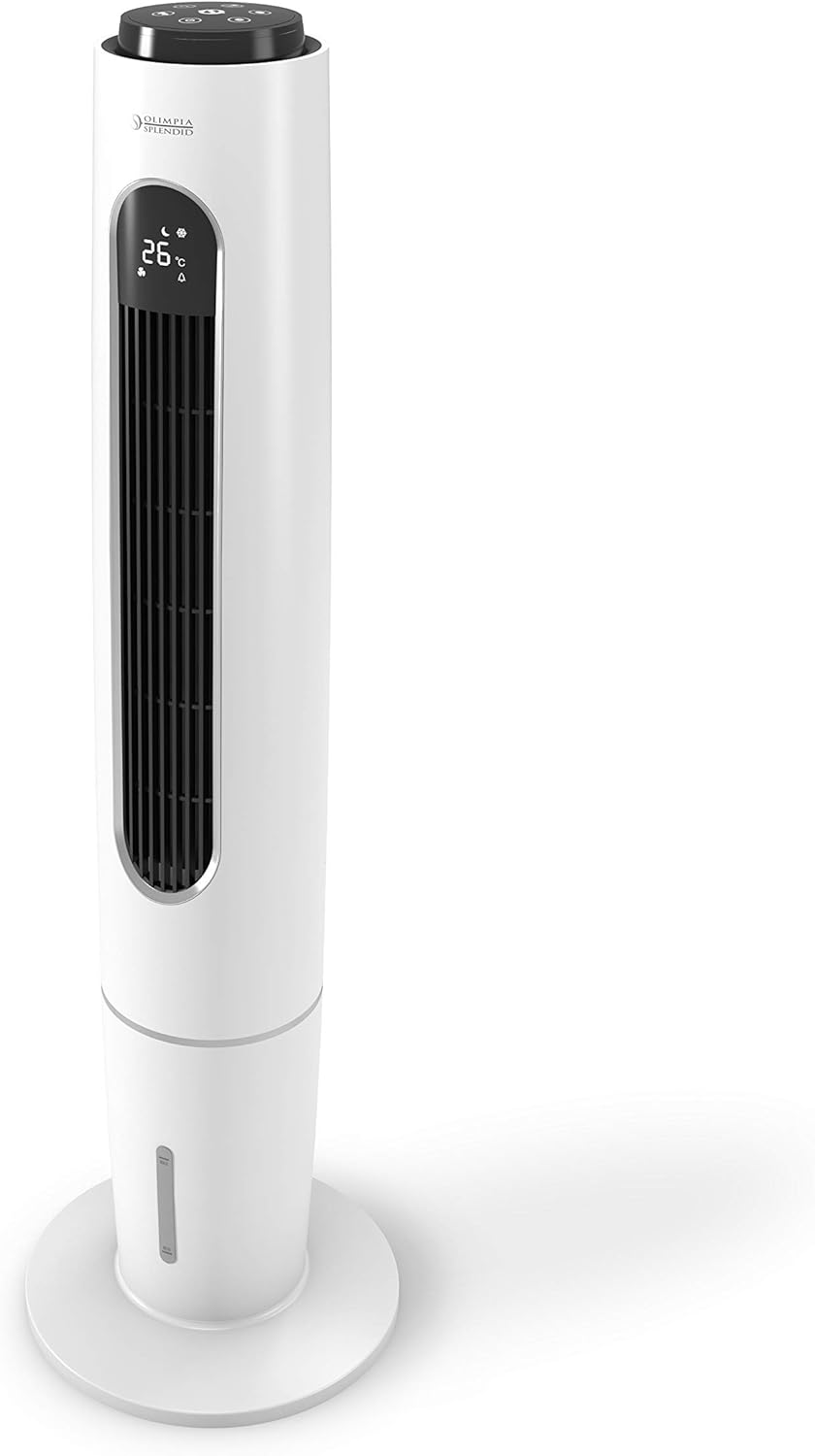 Olimpia Splendid, Peler 7T Raffrescatore Evaporativo, 7 Litri, Purificatore d'Aria, Raffrescamento, Ventilazione, Touchscreen Display, Facilità di Trasporto