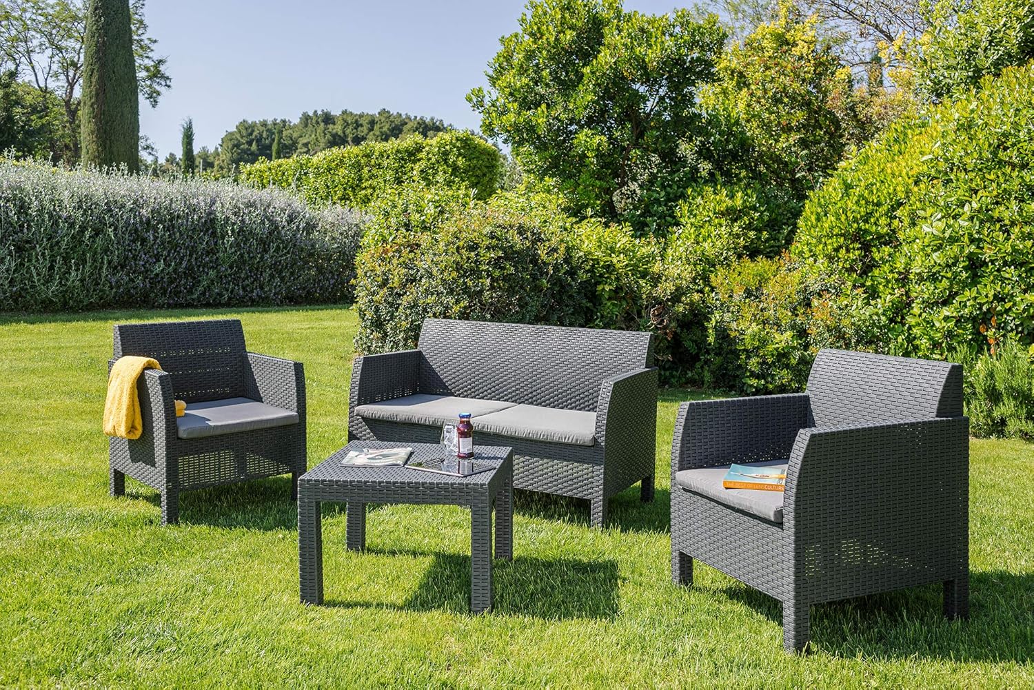 Toomax Sal.Matilde Antrac.4 Pieces DIV.122X65X76 2 Poltr/Resin Table (Anthracite)