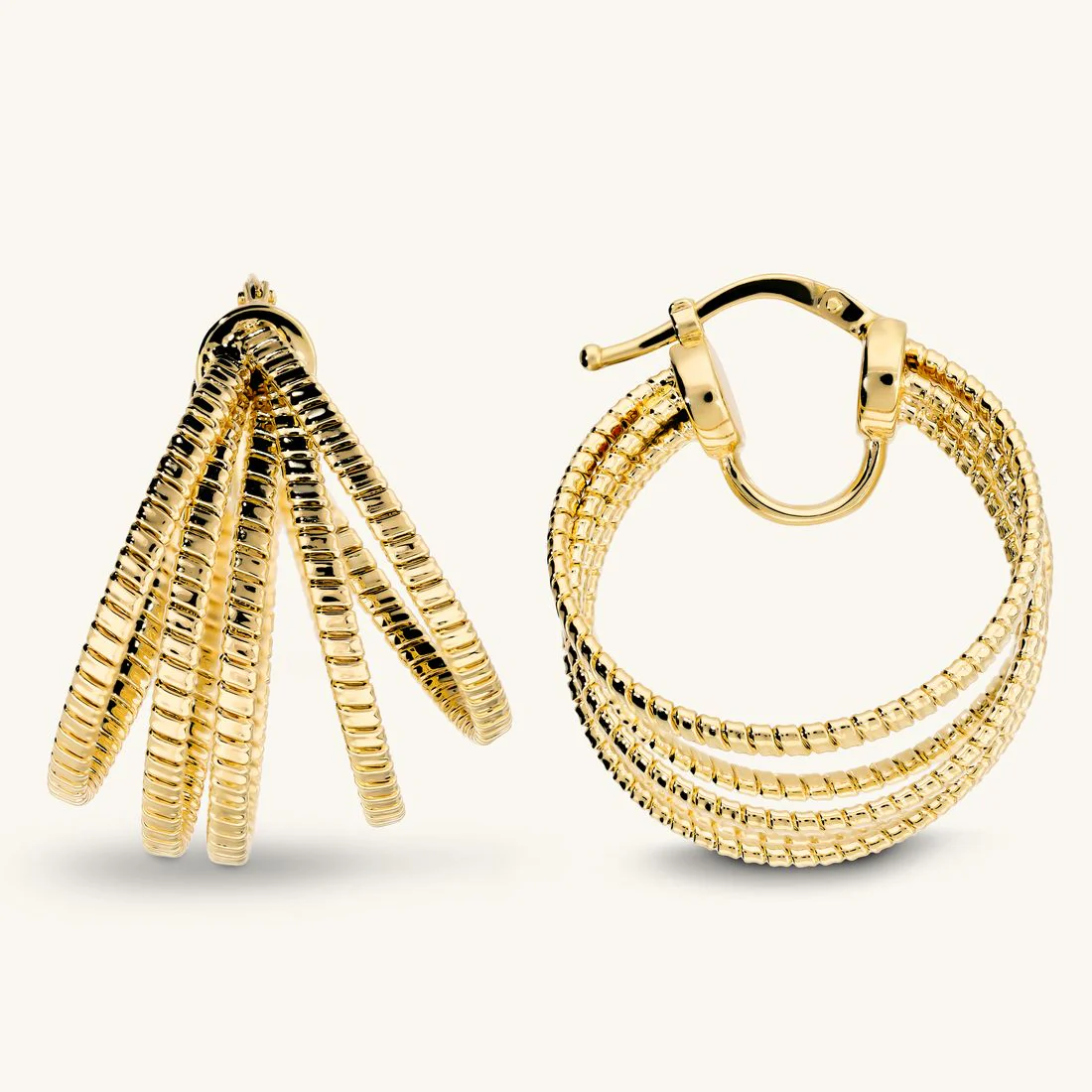 Orecchini Etrusca Gioielli multifilo con texture rigata M17109EBR.YGXXONES