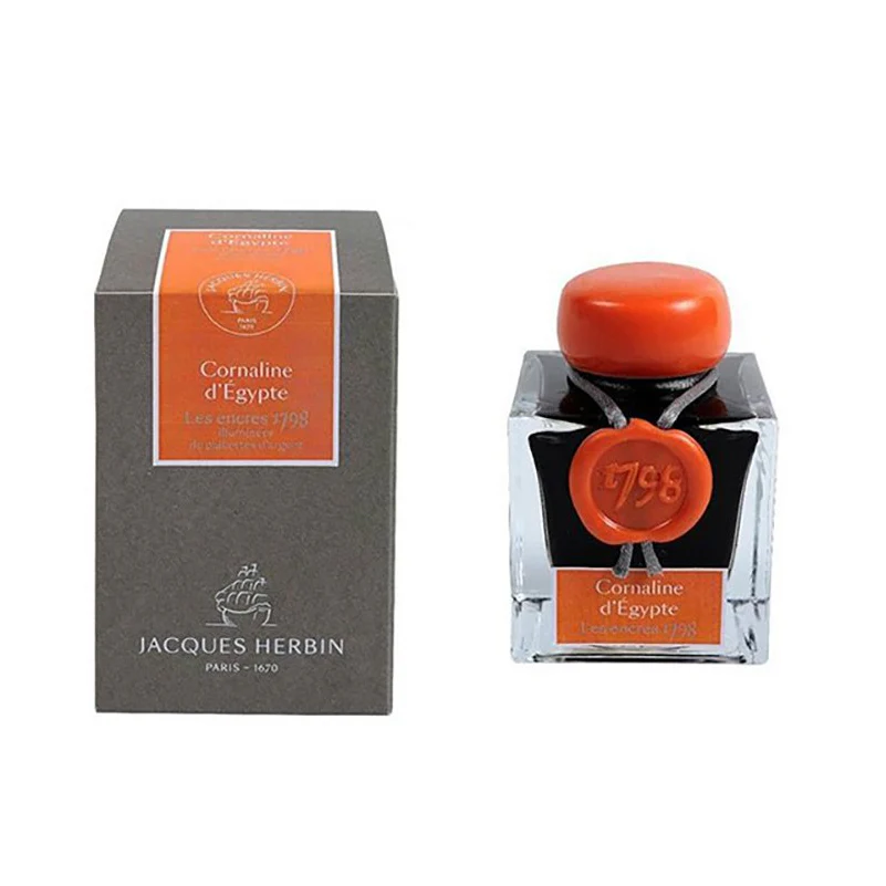 J Herbin 1798 Ink with Silver Shimmer - Cornaline d'Egypte (Carnelian of Egypt)