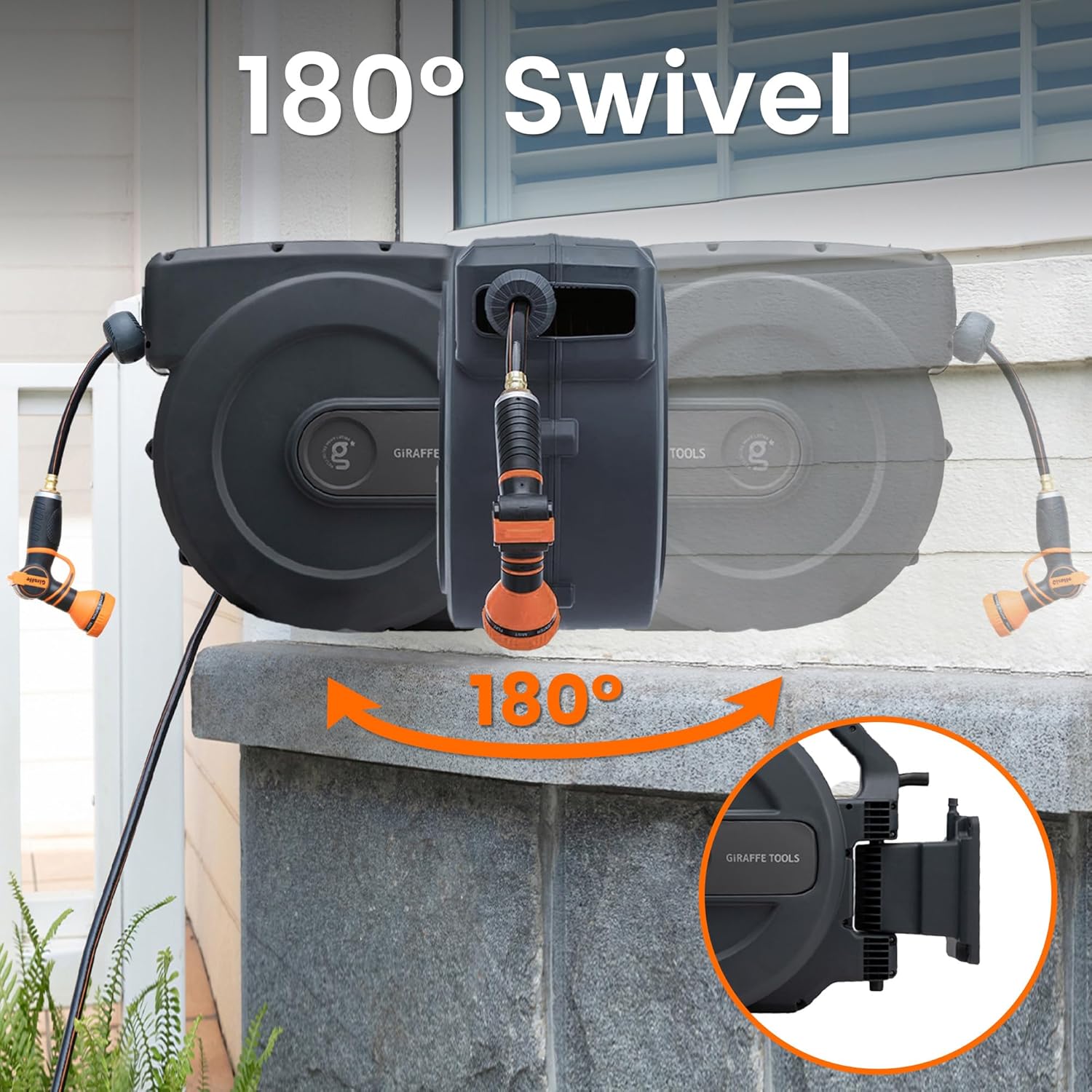 Giraffe Tools AW505/8 Retractable Garden Hose Reel 5/8