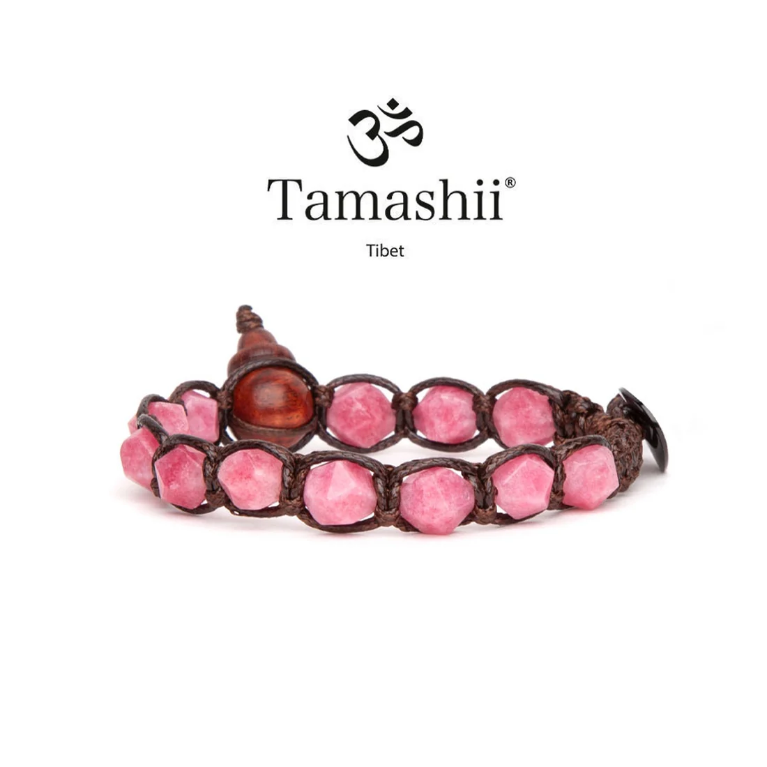 Bracciale Tamashii BHS911-198 in giada rosso anguria diamond cut