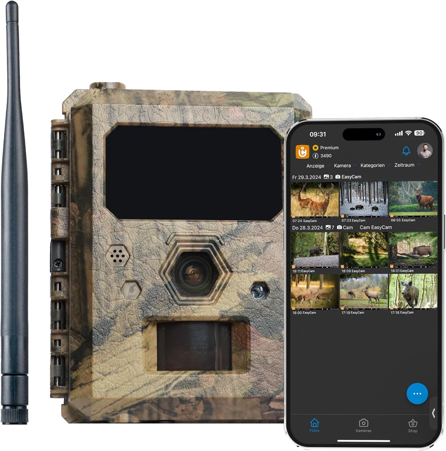 icuserver Kamera, Weiß, ICU CLOM EasyCam Outdoor Wild, 50° Erfassungswinkel, 16GB SD-Karte, 4G/LTE Verbindung