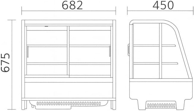Générique Vetrina refrigerata da appoggio 100 l - nero - 0/+12 °C - Fredda ventilata - Illuminazione a LED - 2 ripiani regolabili - Doppia vetrata
